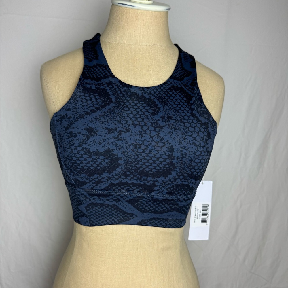 Allfenix. Size xs. Women's Blue Snake Print Sports Bra. New with tags